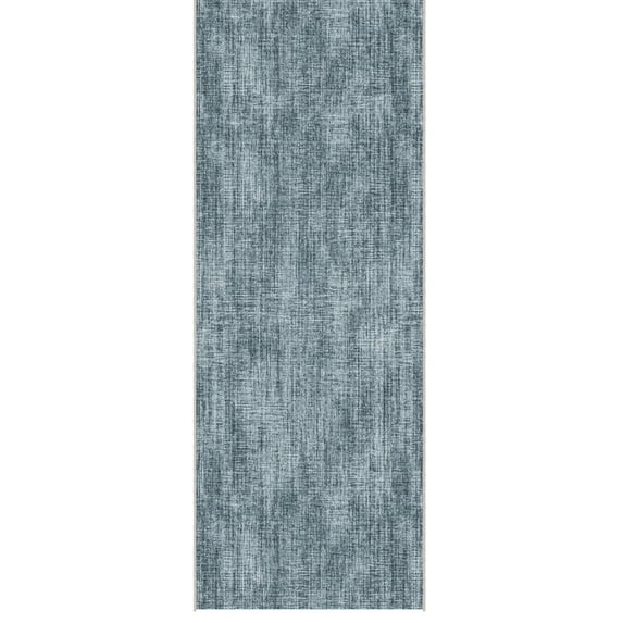 Ottomanson Runner Rug 1'10.5" x 7' Soft Non-Slip Indoor Runner, Solid Greyish Blue