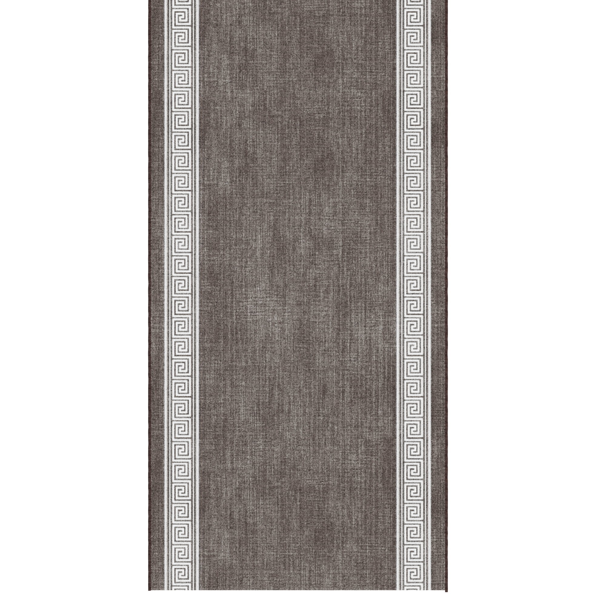 Ottomanson Hallway Runner Rug 2'7" x 11' Soft Non-Slip Indoor Rug, Greek Border Brown