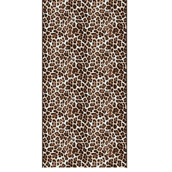 Ottomanson Aisle Runner Rug 2'7" x 15' Soft Non-Slip Indoor Rug, Leopard Print Brown