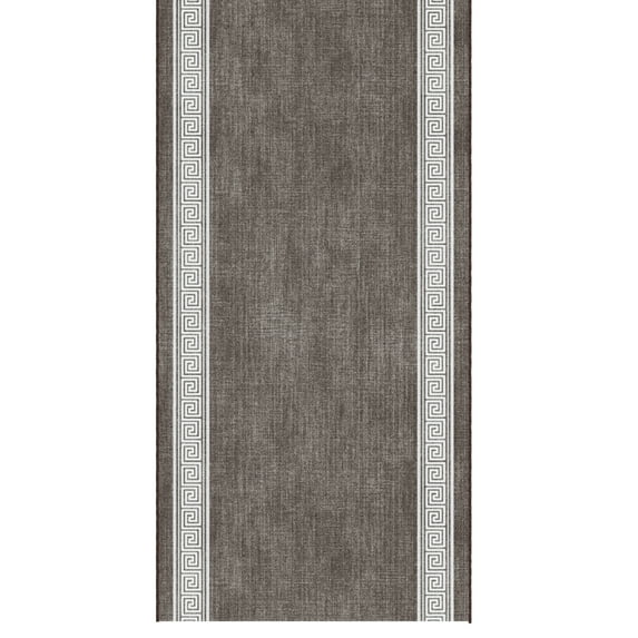 Ottomanson Aisle Runner Rug 2'7" x 17' Soft Non-Slip Indoor Rug, Greek Border Brown