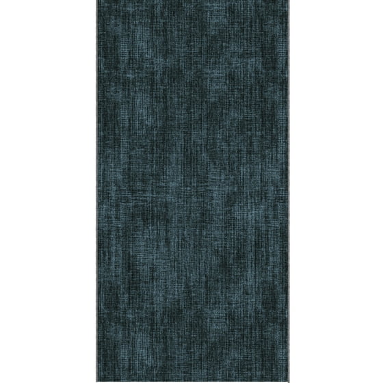 Ottomanson Aisle Runner Rug 2'7" x 23' Soft Non-Slip Indoor Rug, Solid Charcoal Navy