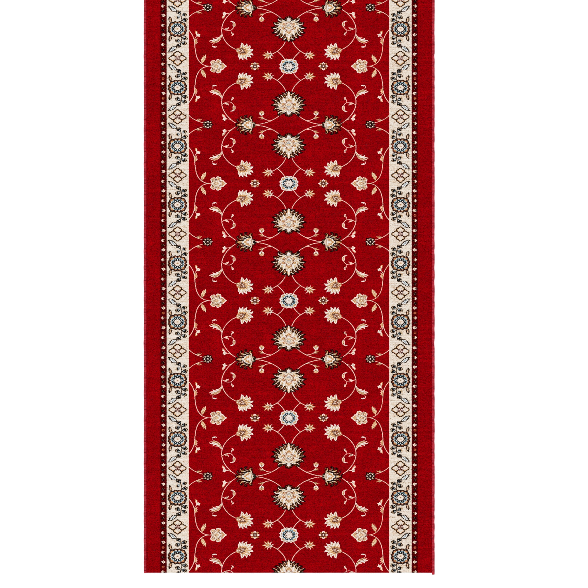 Ottomanson Aisle Runner Rug 2'7" x 27' Soft Non-Slip Indoor Rug, Mahal Red