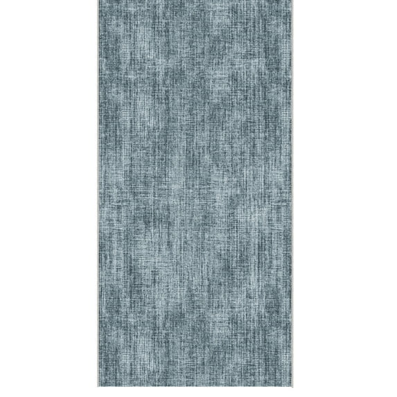 Ottomanson Aisle Runner Rug 2'7" x 29' Soft Non-Slip Indoor Rug, Solid Greyish Blue