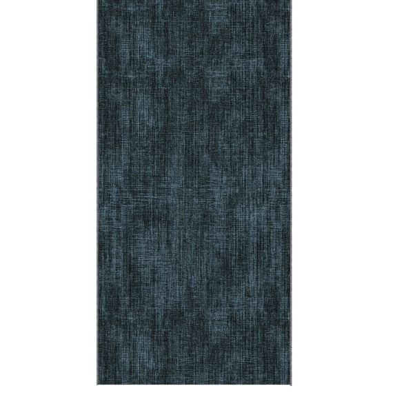 Ottomanson Aisle Runner Rug 2'7" x 41' Soft Non-Slip Indoor Rug, Solid Charcoal Navy