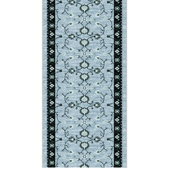 Ottomanson Aisle Runner Rug 2'7" x 51' Soft Non-Slip Indoor Rug, Mahal Blue