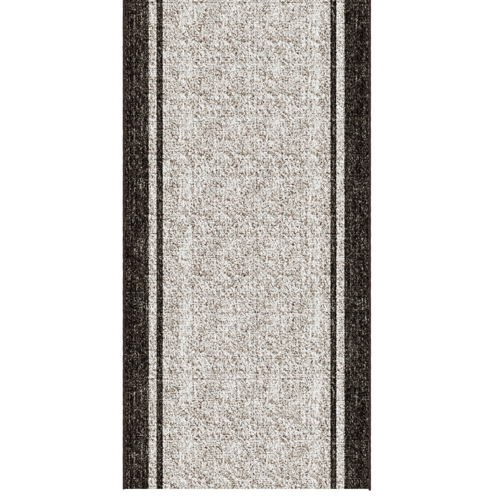 Ottomanson Aisle Runner Rug 2'7" x 53' Soft Non-Slip Indoor Rug, Border Brown