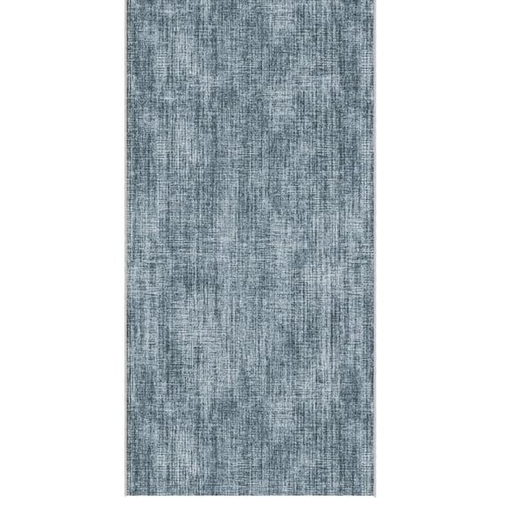 Ottomanson Aisle Runner Rug 2'7" x 53' Soft Non-Slip Indoor Rug, Solid Greyish Blue