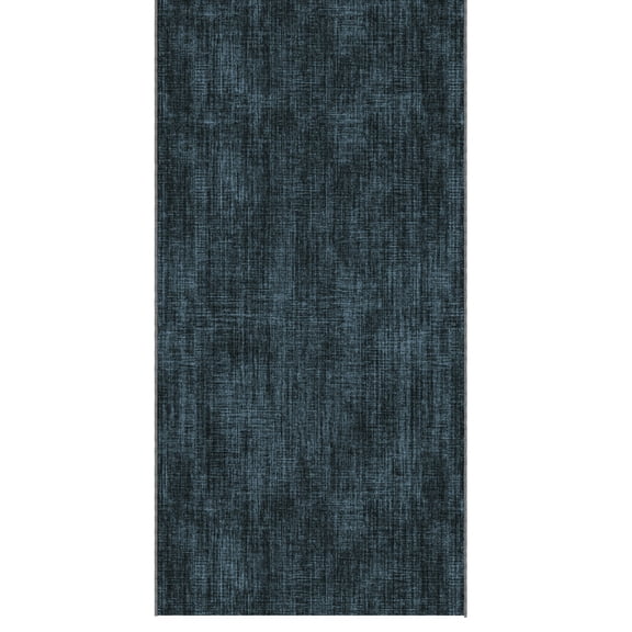 Ottomanson Aisle Runner Rug 2'7" x 55' Soft Non-Slip Indoor Rug, Solid Charcoal Navy