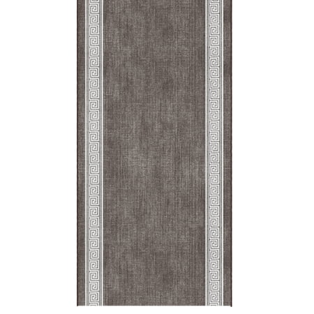 Ottomanson Runner Rug 2'7" x 7' Soft Non-Slip Indoor Runner, Greek Border Brown