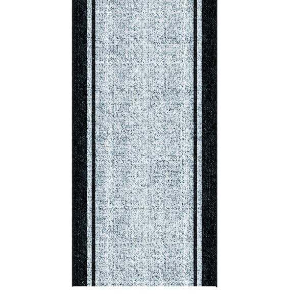 Ottomanson Runner Rug 2'7" x 9' Soft Non-Slip Indoor Runner, Border Gray