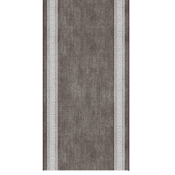 Ottomanson Runner Rug 2'7" x 9' Soft Non-Slip Indoor Runner, Greek Border Brown