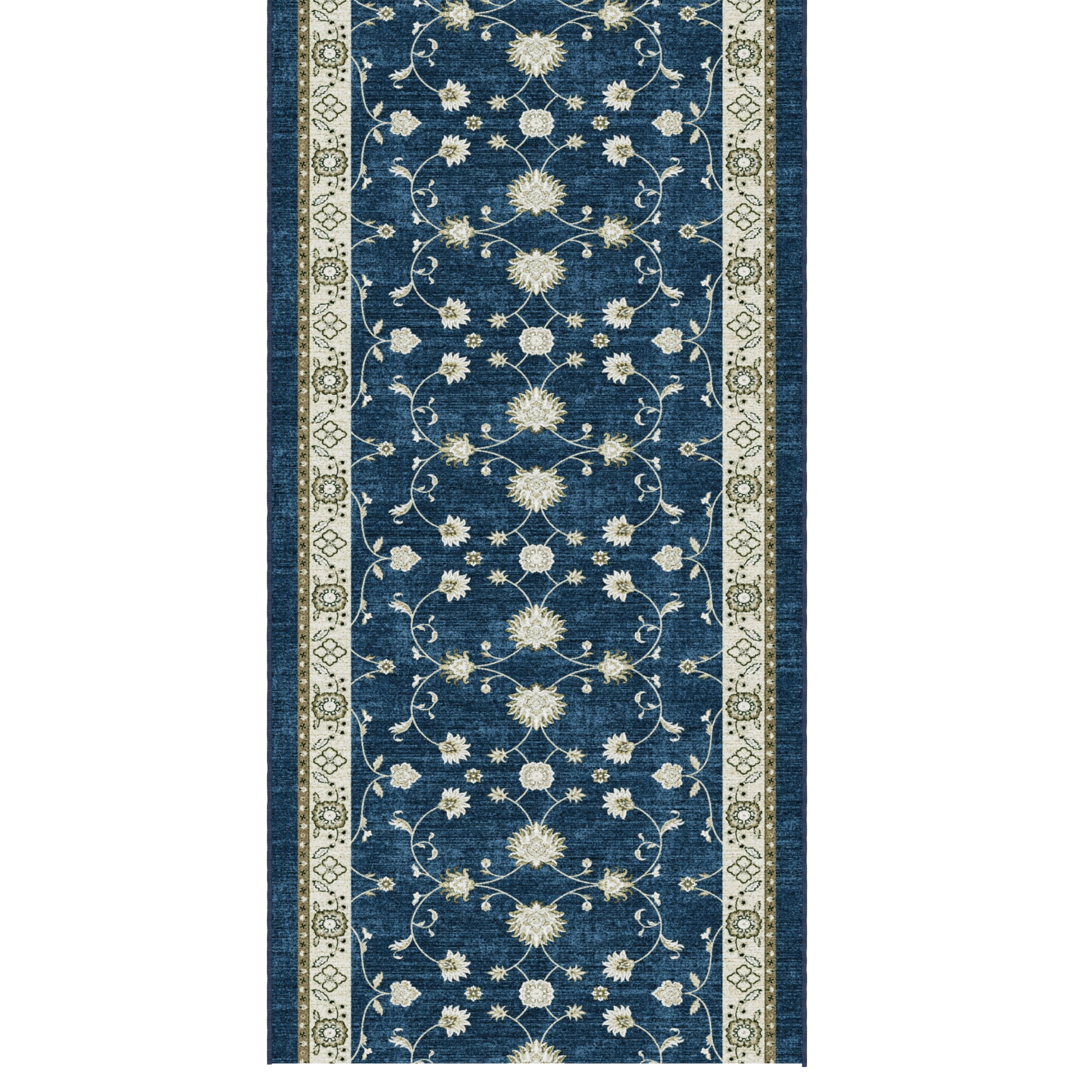 Ottomanson Kitchen Floor Mat 2'7" x 3' – Soft Non-Slip Washable Rug, Mahal Navy