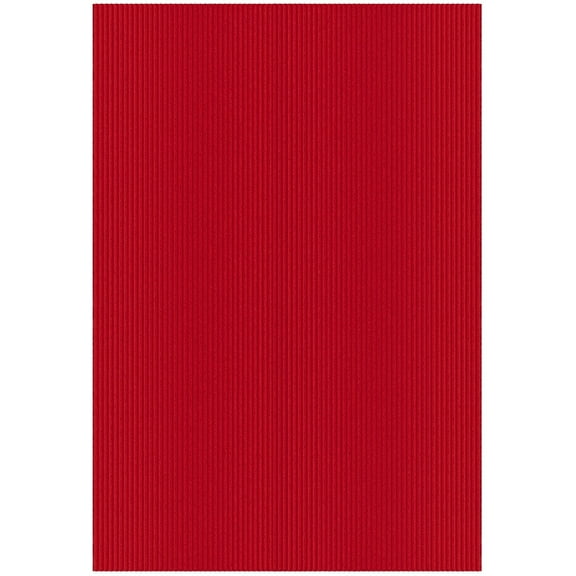 Ottomanson Non-Slip Area Rug 6'6" x 10' Indoor/Outdoor Custom Size Utility Carpet for Garage Living Room Patio, Red Ribbed