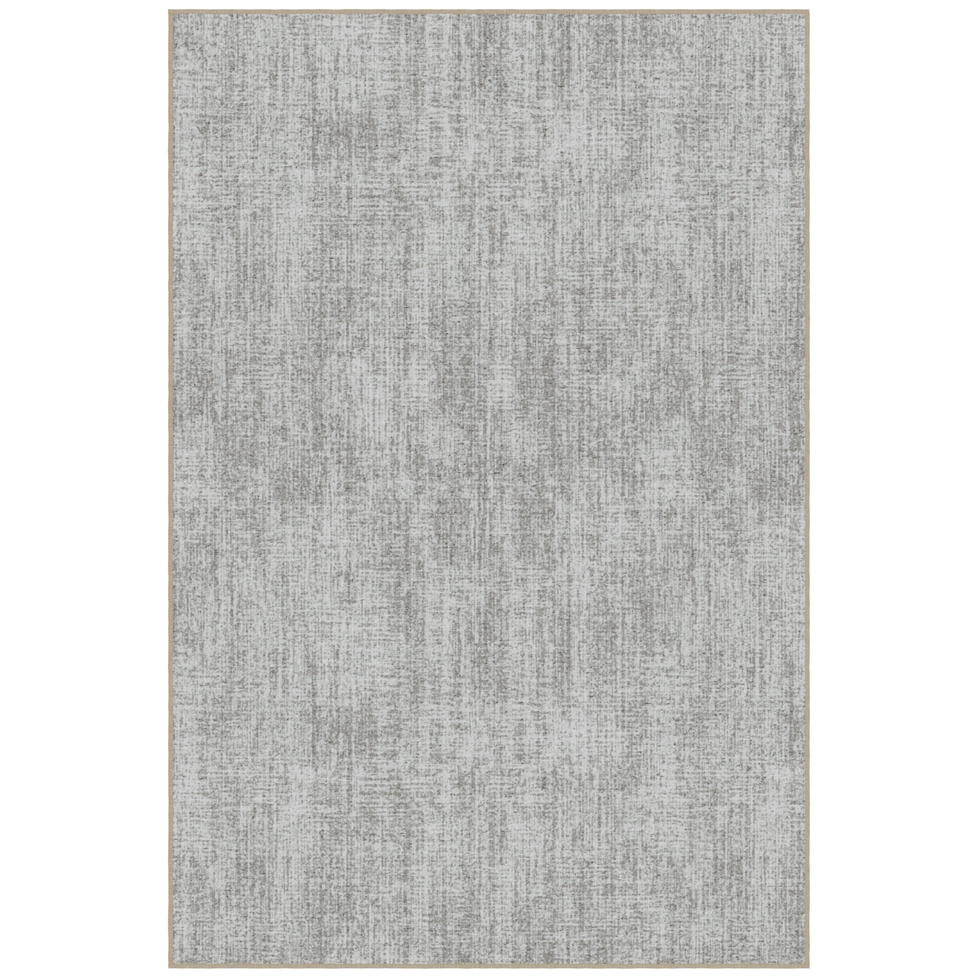 Ottomanson Non-Slip Washable Area Rug for Living Room Durable Low Profile Bedroom Carpet 3'3" x 4'6" Solid Beige