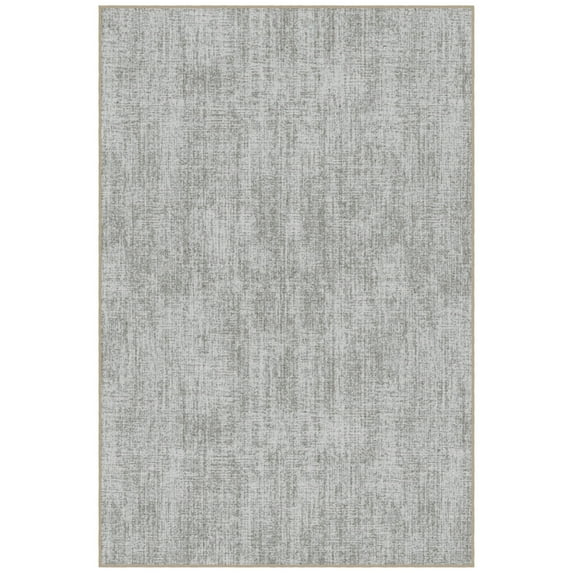 Ottomanson Non-Slip Washable Area Rug for Living Room Durable Low Profile Bedroom Carpet 3'3" x 4'6" Solid Beige