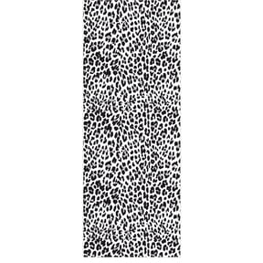 Ottomanson Non-Slip Washable Kitchen Runner Rug Mat for Hallway Durable Easy Care 22.5" x 53" Leopard Print Black & White
