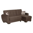 thumbnail image 1 of Ottomanson Origins Air Modern Convertible L-Shaped Sectional Sofa, Brown Microfiber Fabric, 1 of 13