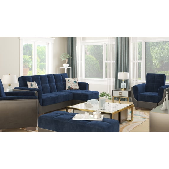 Ottomanson Origins Air Rectangular Upholstered Lift Top Ottoman, Turquoise/Black