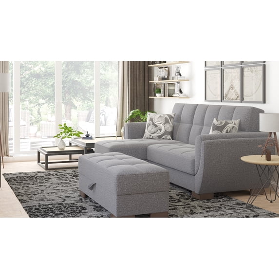 Ottomanson Origins Air Upholstered Storage Ottoman, Gray