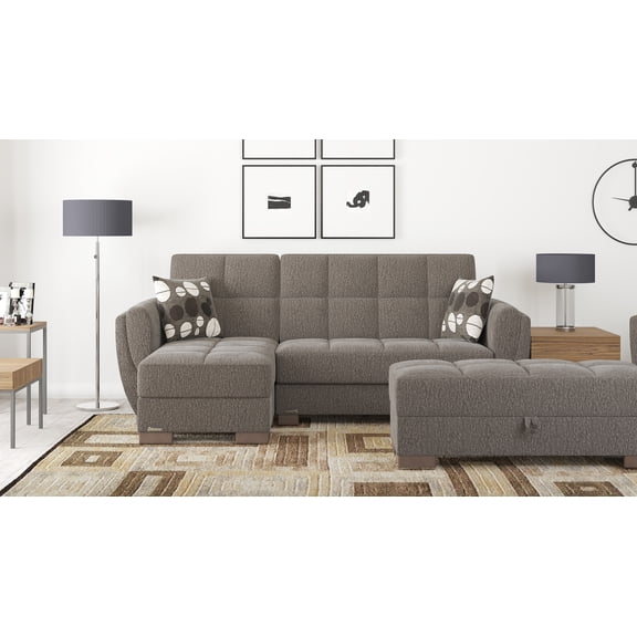 Ottomanson Origins Air Upholstered Storage Ottoman, Gray