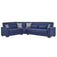 thumbnail image 1 of Ottomanson Origins Convertible Sectional Sofa, Blue Microfiber, 1 of 8