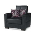 thumbnail image 1 of Ottomanson Origins Pro Convertible Arm Chair, Black Leatherette Fabric, 1 of 8