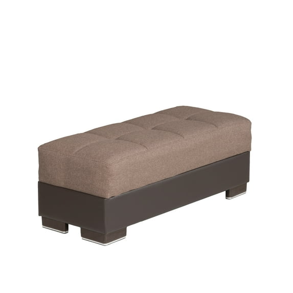 Ottomanson Origins Pro Rectangular Upholstered Lift Top Ottoman, Brown/Brown