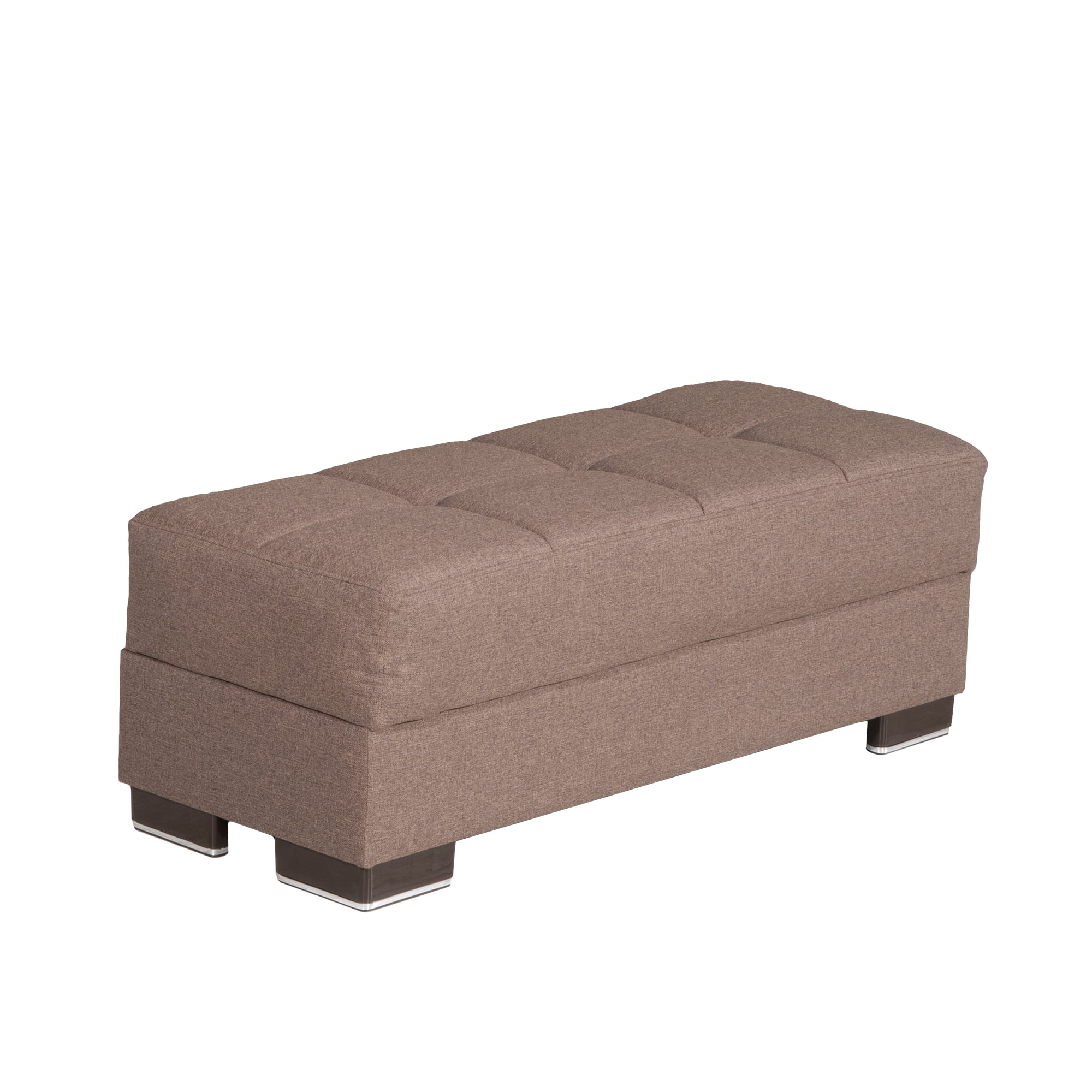 Ottomanson Origins Pro Upholstered Storage Ottoman, Brown