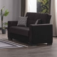 thumbnail image 1 of Ottomanson Origins Sleeper Loveseat, Black Microfiber, 1 of 9