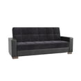 thumbnail image 1 of Ottomanson Origins Sofa Bed with Storage 74", Black Microfiber, 1 of 7