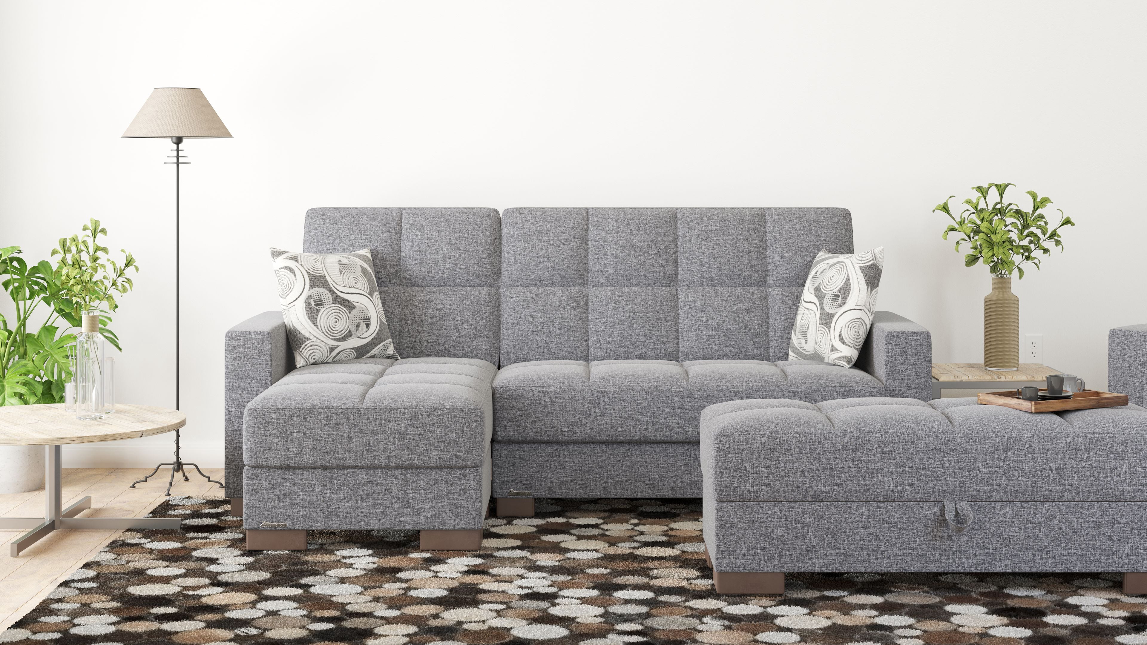 Ottomanson Origins Upholstered Storage Ottoman, Gray