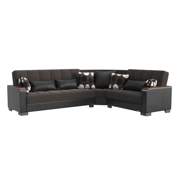 Ottomanson Origins X Modern Convertible Sectional Sofa, Gray Chenille