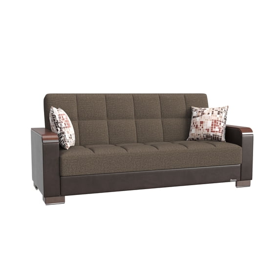 Ottomanson Origins X Sofa Bed with Storage 74", Brown Polyester