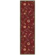 Ottomanson Floral Kitchen Runner Rug 1'10.5" x 7' - Non Slip Low Pile Carpet, Red