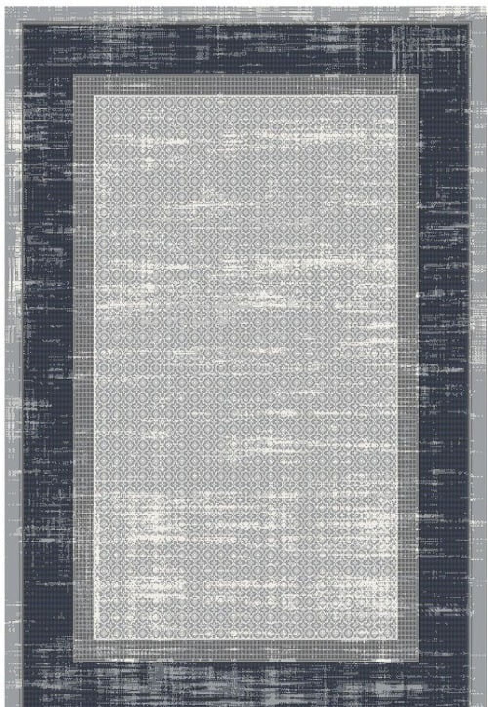 Ottomanson Ottohome Non-Slip Rubberback Bordered 3x5 Indoor Area Rug, 3'3 x 5', Light Gray