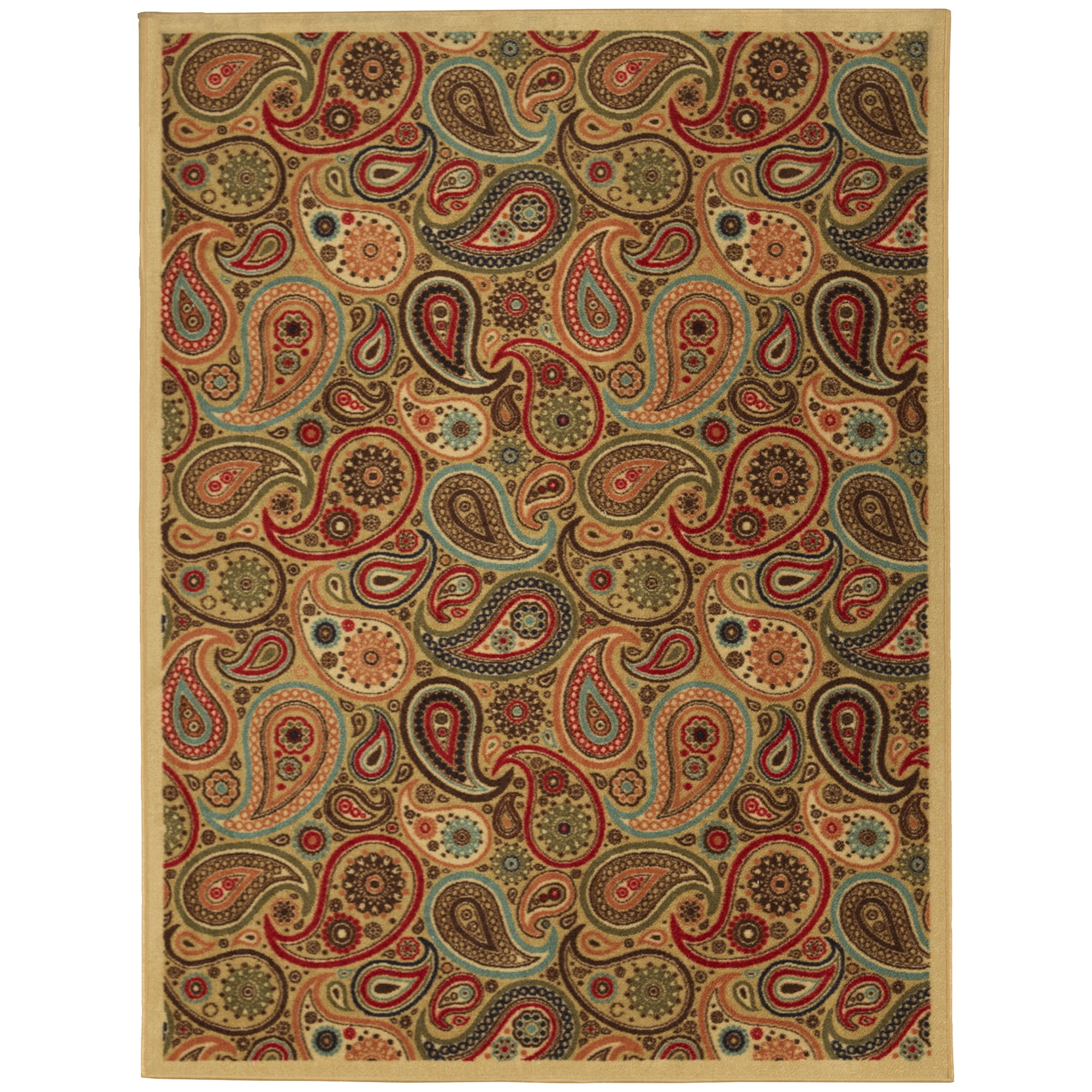 Ottomanson Ottohome NonSlip Rubberback Paisley 5x7 Indoor Area Rug, 5