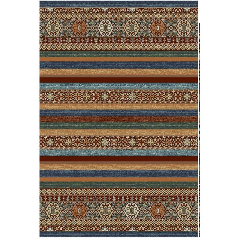 Ottomanson Classics Non-Slip Rubberback Vintage Striped 3x5 Indoor Area Rug, 3'3 x 5', Multicolor Stripes