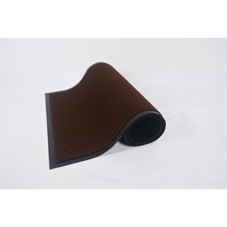 Ottomanson Outdoor Utility Waterproof Non-Slip Rubberback Solid 2x5  Indoor/Outdoor Runner Rug, 2' x 5', Brown 