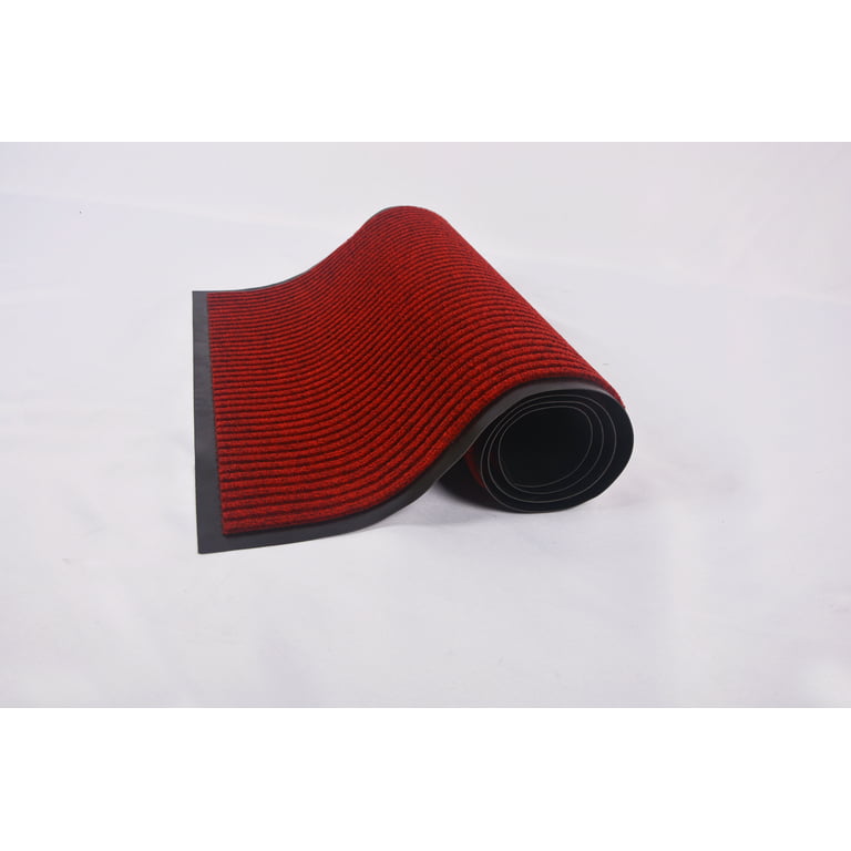 Ottomanson Custom Size Waterproof Non-Slip Rubberback 3x26 Indoor/Outdoor  Utility Rug, 2'7 x 26', Black