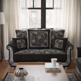 thumbnail image 1 of Ottomanson Patriot Sleeper Loveseat, Black Chenille, 1 of 8