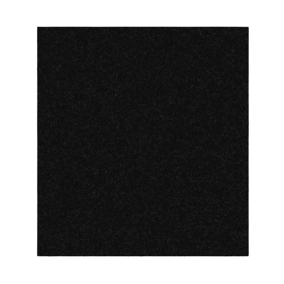 Ottomanson Plush Shag Bath Rug, Non-Slip Bathroom Mat with Rubber Backing, 24" x 24", Black