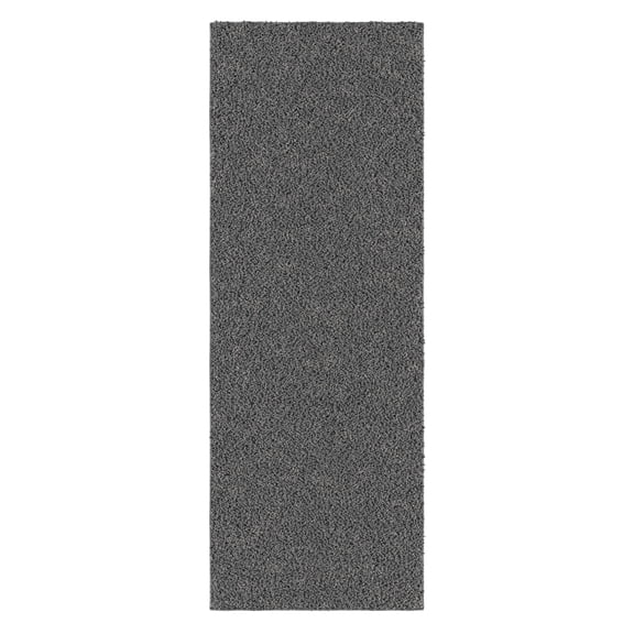 Ottomanson Plush Shag Bath Rug, Non-Slip Bathroom Mat with Rubber Backing, 24" x 48", Gray