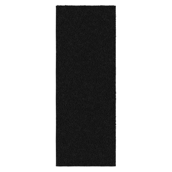 Ottomanson Plush Shag Bath Rug, Non-Slip Bathroom Mat with Rubber Backing, 24" x 60", Black