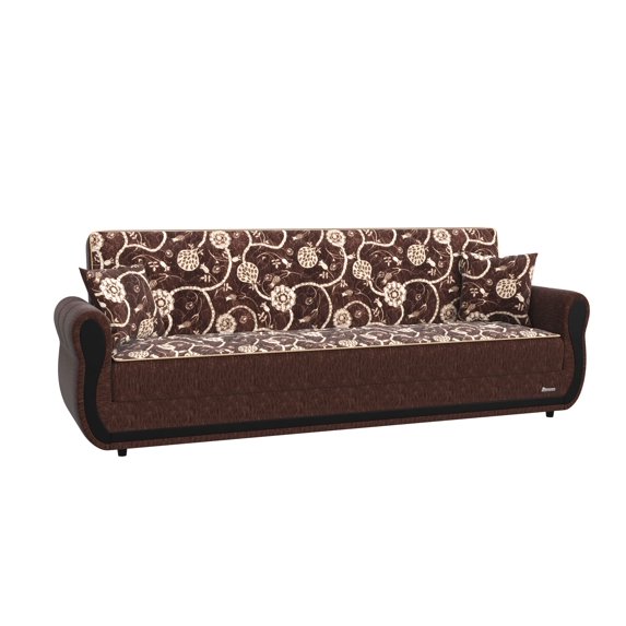 Ottomanson Roma Convertible Sofa Bed with Storage 75", Brown Chenille