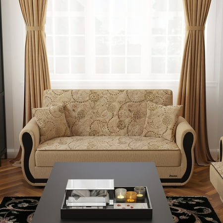 Ottomanson Roma Convertible Loveseat with Storage, Beige