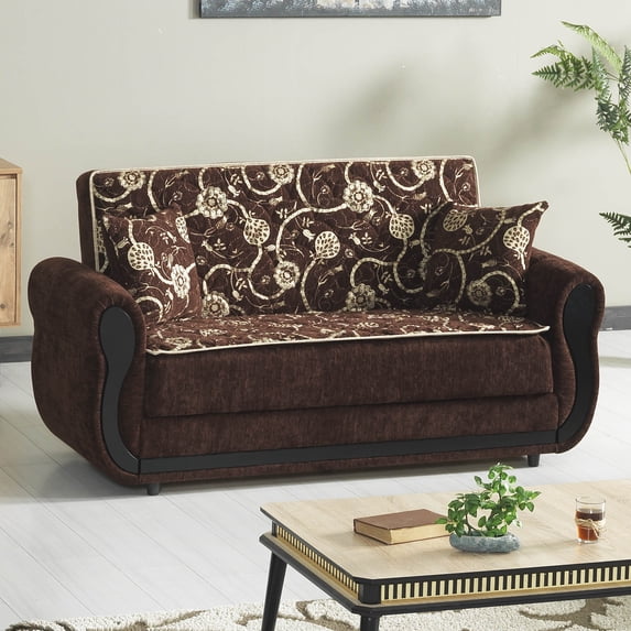 Ottomanson Roma Convertible Loveseat with Storage, Brown