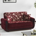 thumbnail image 1 of Ottomanson Roma Sleeper Loveseat, Burgundy Chenille, 1 of 6
