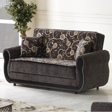 Ottomanson Roma Sleeper Loveseat, Gray Chenille