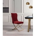 thumbnail image 1 of Ottomanson Royal Upholstered Modern Gold Legged Dining Chair, Set of 2, Burgundy, 1 of 6