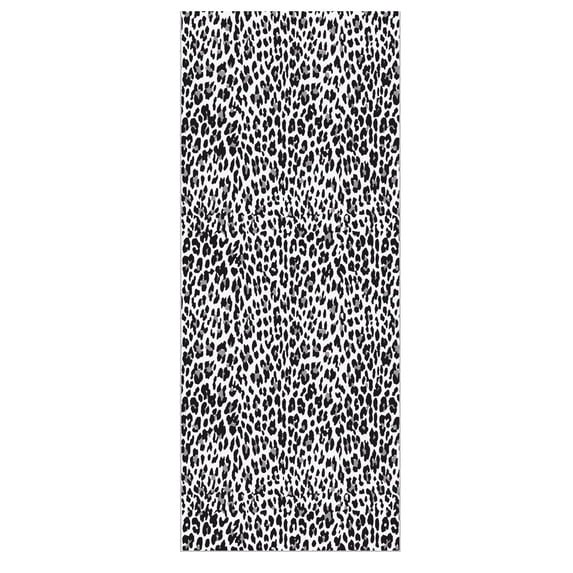 Ottomanson Runner Rug 2'7" x 9' Soft Non-Slip Indoor Runner, Leopard Print Black & White